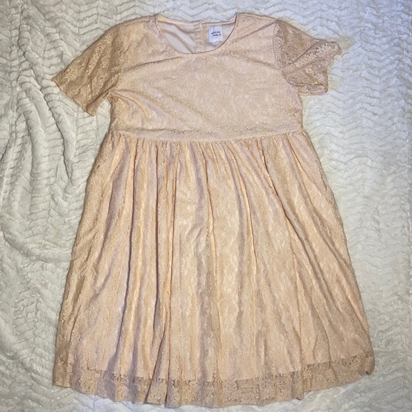 CLOSING SALE Lace Dress with Sheer Short Sleeves - Picture 1 of 6